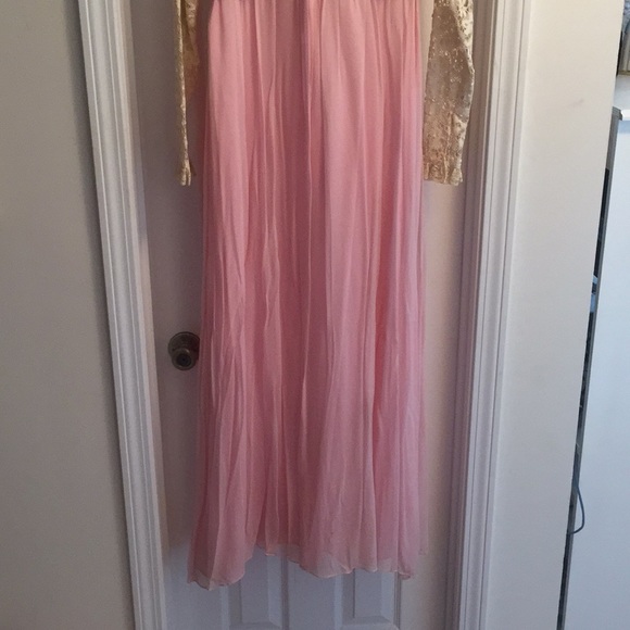 Vintage bridesmaid dress light pink and ivory lace - Picture 5 of 7